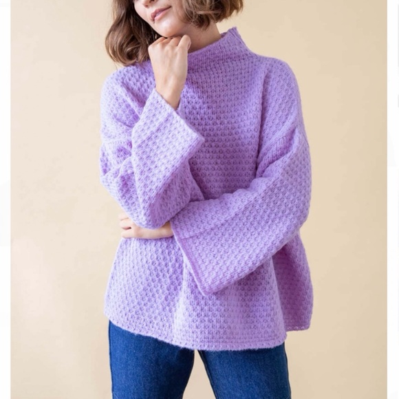 Ali Golden baby alpaca funnel neck sweater - Picture 1 of 10